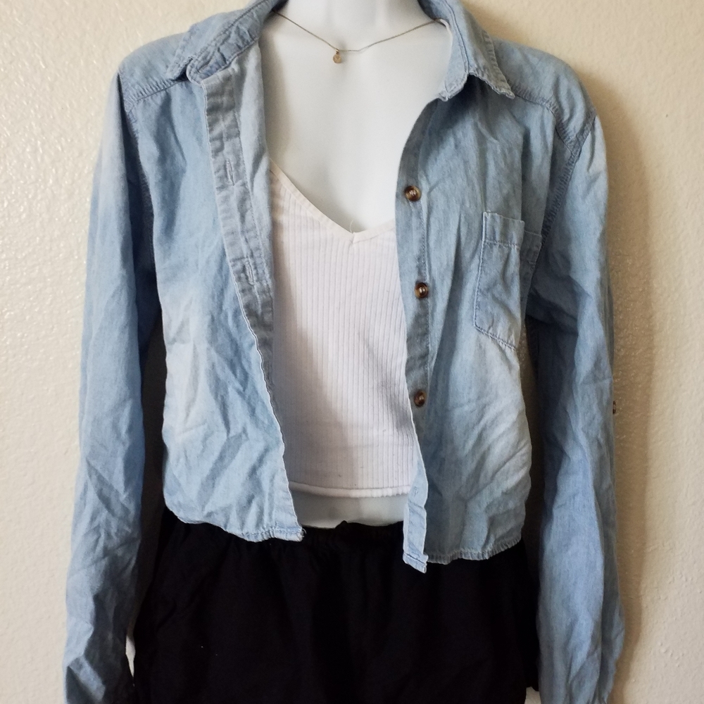 Chambray button down top